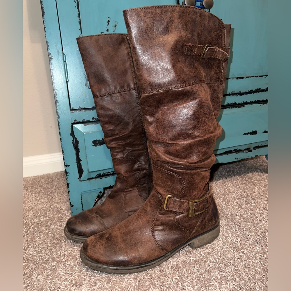 Tall brown boots